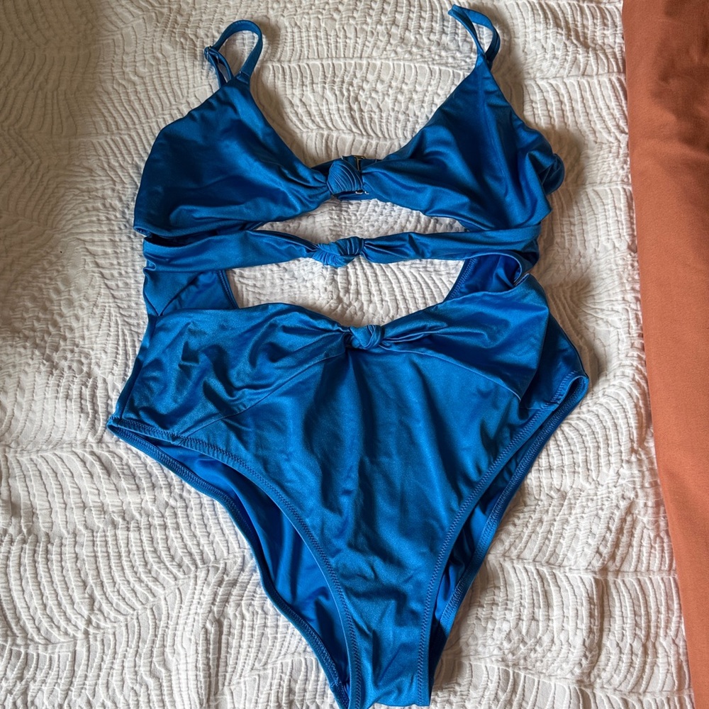 Victoria's Secret Shimmer Blue One Piece Swimsuit